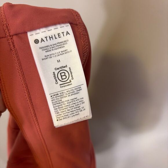 Athleta Run With It 4.5" Running Shorts with Liner Brick Color Medium - Picture 6 of 6